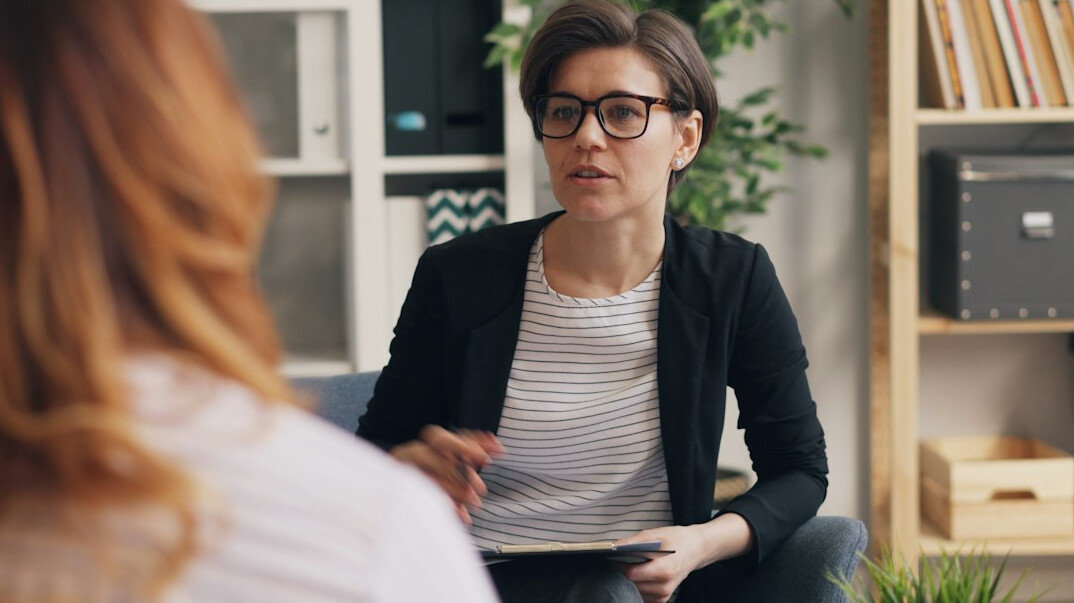 person using body language in conversation