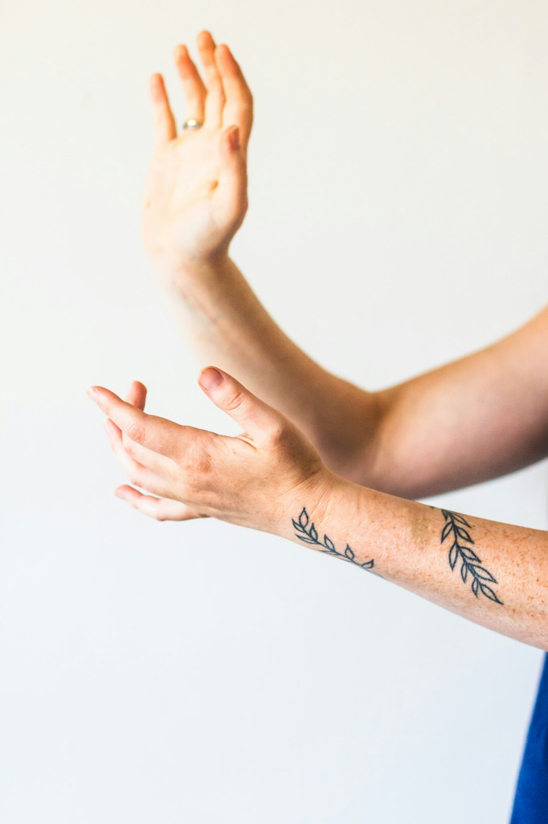 person practicing body language