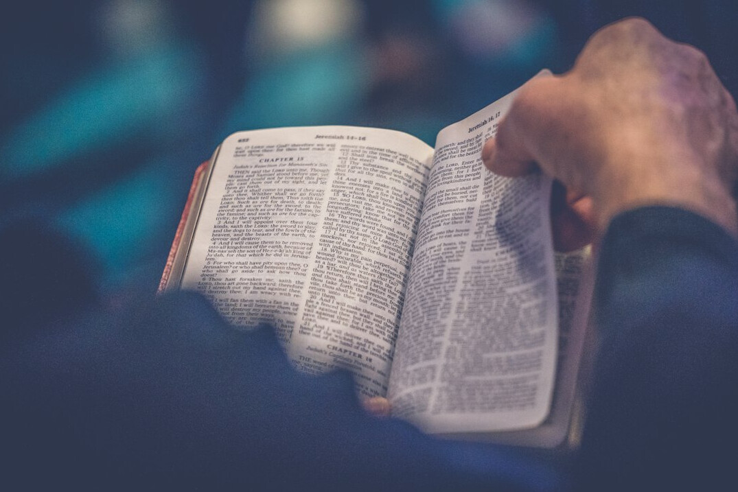 Close-up of hands holding an open book